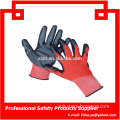 Industry gloves 13G U3 Knitted Nitrile Gloves red nylon nitrile gloves